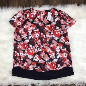 The Limited Red & Black Floral Top XS